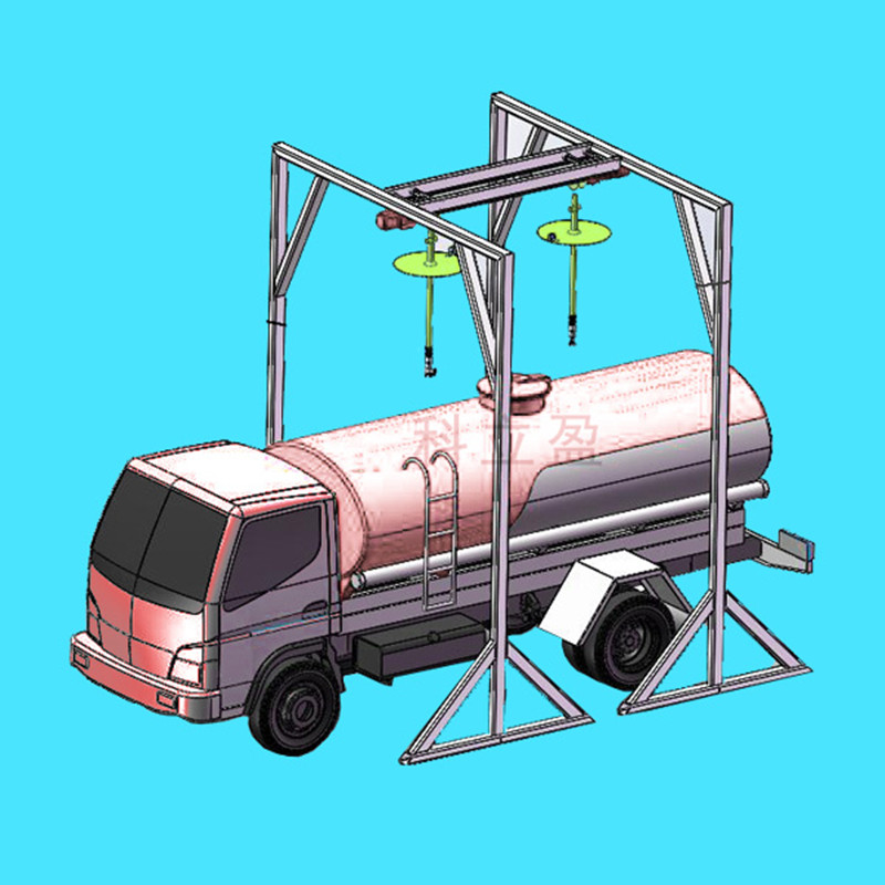 Food-grade bulk transport tanker truck cleaning equipment